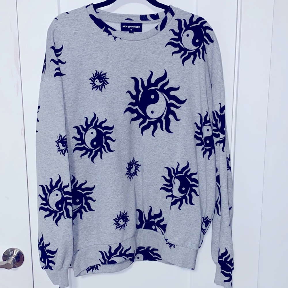 Ying yang grey cotton sweater